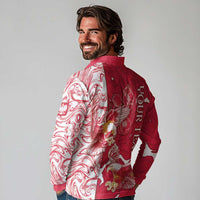 Personalized Poland Long Sleeve Polo Shirt Two White Eagles Fighting - Wonder Print Shop