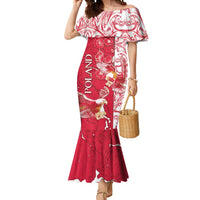 Personalized Poland Mermaid Dress Two White Eagles Fighting - Wonder Print Shop