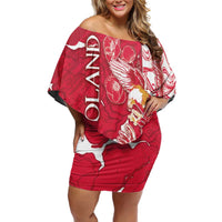 Personalized Poland Off Shoulder Short Dress Two White Eagles Fighting - Wonder Print Shop