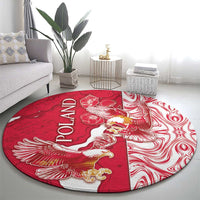 Poland Round Carpet Two White Eagles Fighting - Wonder Print Shop