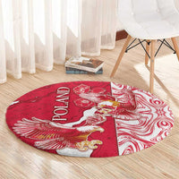 Poland Round Carpet Two White Eagles Fighting - Wonder Print Shop