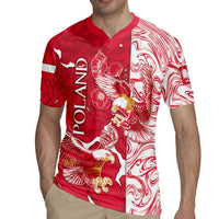 Personalized Poland Rugby Jersey Two White Eagles Fighting - Wonder Print Shop