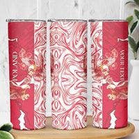 Personalized Poland Skinny Tumbler Two White Eagles Fighting - Wonder Print Shop