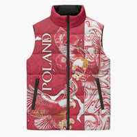 Personalized Poland Sleeveless Puffer Jacket Two White Eagles Fighting - Wonder Print Shop