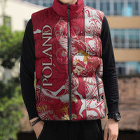 Personalized Poland Sleeveless Puffer Jacket Two White Eagles Fighting - Wonder Print Shop