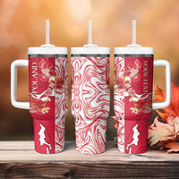 Personalized Poland Tumbler With Handle Two White Eagles Fighting - Wonder Print Shop