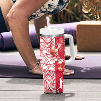 Personalized Poland Tumbler With Handle Two White Eagles Fighting - Wonder Print Shop