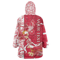 Personalized Poland Wearable Blanket Hoodie Two White Eagles Fighting - Wonder Print Shop