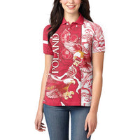 Personalized Poland Women Polo Shirt Two White Eagles Fighting - Wonder Print Shop