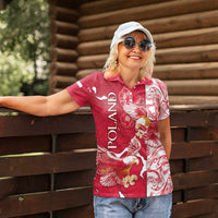 Personalized Poland Women Polo Shirt Two White Eagles Fighting - Wonder Print Shop