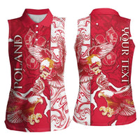 Personalized Poland Women Sleeveless Polo Shirt Two White Eagles Fighting - Wonder Print Shop