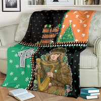 Ireland Christmas Blanket Wren Boy With Shamrock Xmas Tree - Wonder Print Shop