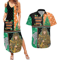 Ireland Christmas Couples Matching Summer Maxi Dress and Hawaiian Shirt Wren Boy With Shamrock Xmas Tree - Wonder Print Shop