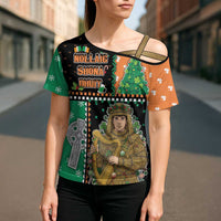 Ireland Christmas Cross Shoulder Shirt Wren Boy With Shamrock Xmas Tree - Wonder Print Shop