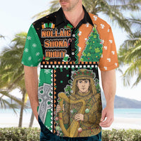 Ireland Christmas Hawaiian Shirt Wren Boy With Shamrock Xmas Tree - Wonder Print Shop