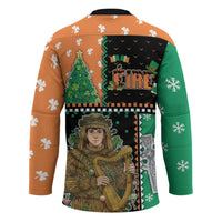 Ireland Christmas Hockey Jersey Wren Boy With Shamrock Xmas Tree - Wonder Print Shop