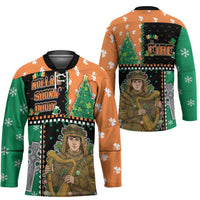 Ireland Christmas Hockey Jersey Wren Boy With Shamrock Xmas Tree - Wonder Print Shop