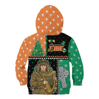 Ireland Christmas Kid Hoodie Wren Boy With Shamrock Xmas Tree - Wonder Print Shop