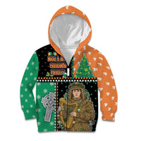 Ireland Christmas Kid Hoodie Wren Boy With Shamrock Xmas Tree - Wonder Print Shop