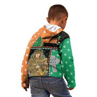 Ireland Christmas Kid Hoodie Wren Boy With Shamrock Xmas Tree - Wonder Print Shop