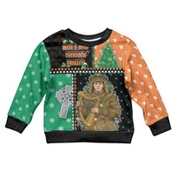 Ireland Christmas Kid Ugly Christmas Sweater Wren Boy With Shamrock Xmas Tree - Wonder Print Shop