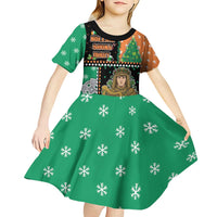 Ireland Christmas Kid Short Sleeve Dress Wren Boy With Shamrock Xmas Tree - Wonder Print Shop