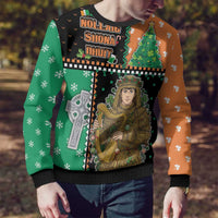 Ireland Christmas Ugly Christmas Sweater Wren Boy With Shamrock Xmas Tree - Wonder Print Shop