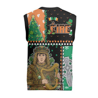 Ireland Christmas Knitted V-Neck Vest Wren Boy With Shamrock Xmas Tree - Wonder Print Shop