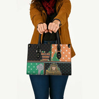 Ireland Christmas Leather Bag Wren Boy With Shamrock Xmas Tree - Wonder Print Shop