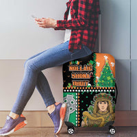 Ireland Christmas Luggage Cover Wren Boy With Shamrock Xmas Tree - Wonder Print Shop