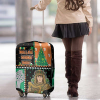 Ireland Christmas Luggage Cover Wren Boy With Shamrock Xmas Tree - Wonder Print Shop