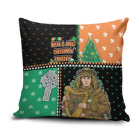 Ireland Christmas Pillow Cover Wren Boy With Shamrock Xmas Tree - Wonder Print Shop