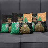 Ireland Christmas Pillow Cover Wren Boy With Shamrock Xmas Tree - Wonder Print Shop
