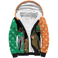 Ireland Christmas Sherpa Hoodie Wren Boy With Shamrock Xmas Tree - Wonder Print Shop