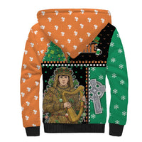 Ireland Christmas Sherpa Hoodie Wren Boy With Shamrock Xmas Tree - Wonder Print Shop