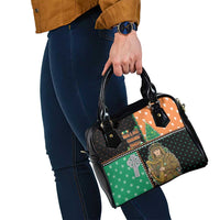 Ireland Christmas Shoulder Handbag Wren Boy With Shamrock Xmas Tree - Wonder Print Shop