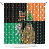 Ireland Christmas Shower Curtain Wren Boy With Shamrock Xmas Tree - Wonder Print Shop