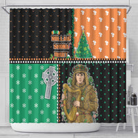 Ireland Christmas Shower Curtain Wren Boy With Shamrock Xmas Tree - Wonder Print Shop