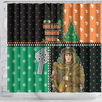 Ireland Christmas Shower Curtain Wren Boy With Shamrock Xmas Tree - Wonder Print Shop