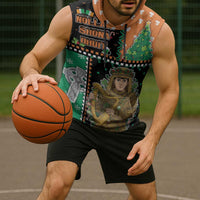 Ireland Christmas Sleeveless Hoodie Wren Boy With Shamrock Xmas Tree - Wonder Print Shop