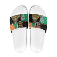 Ireland Christmas Slide Sandals Wren Boy With Shamrock Xmas Tree - Wonder Print Shop