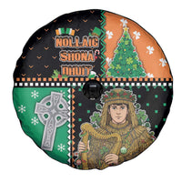 Ireland Christmas Spare Tire Cover Wren Boy With Shamrock Xmas Tree - Wonder Print Shop