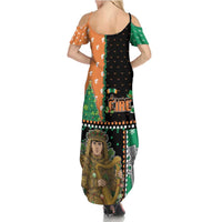 Ireland Christmas Summer Maxi Dress Wren Boy With Shamrock Xmas Tree - Wonder Print Shop