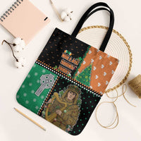 Ireland Christmas Tote Bag Wren Boy With Shamrock Xmas Tree - Wonder Print Shop