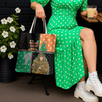 Ireland Christmas Tote Bag Wren Boy With Shamrock Xmas Tree - Wonder Print Shop