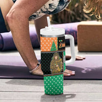 Ireland Christmas Tumbler With Handle Wren Boy With Shamrock Xmas Tree - Wonder Print Shop