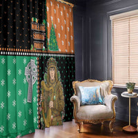Ireland Christmas Window Curtain Wren Boy With Shamrock Xmas Tree - Wonder Print Shop