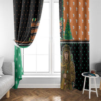 Ireland Christmas Window Curtain Wren Boy With Shamrock Xmas Tree - Wonder Print Shop