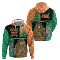 Ireland Christmas Zip Hoodie Wren Boy With Shamrock Xmas Tree - Wonder Print Shop