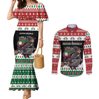 Italy Christmas Couples Matching Mermaid Dress and Long Sleeve Button Shirt La Befana Buon Natale - Wonder Print Shop